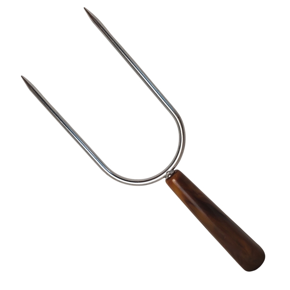 Vntg Bakelite Tortoise Handle and Stainless Steel Carving Fork. - Picture 3 of 9